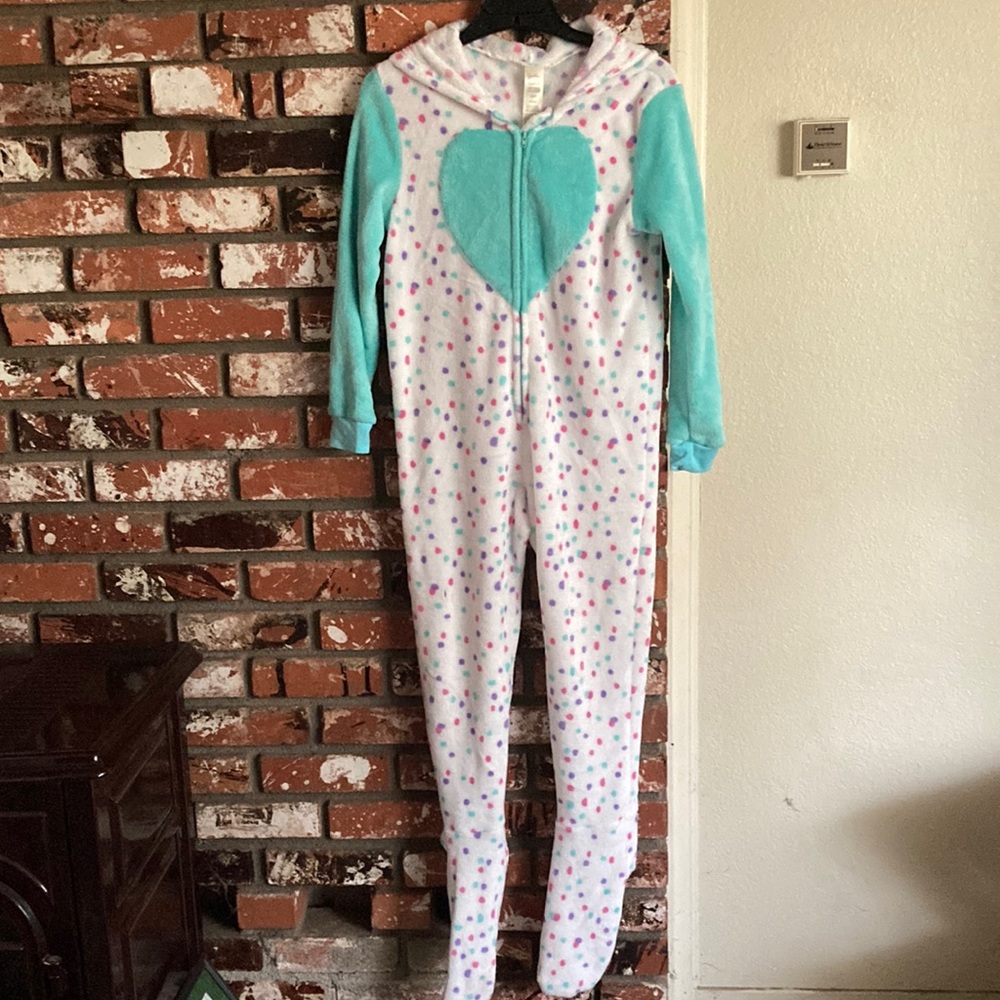 Girl’s Jessica Simpson Zip Front Hooded Sleeper Large